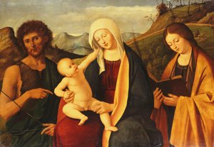 Madonna ja lapsi, Pyhän Johannes Kastajan ja naispuolisen pyhän kanssa,