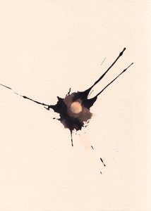 Blot 2, 2018 (muste ja valkaisuaine paperille) tekijältä Marco Campedelli