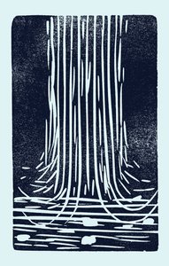Vesiputous, 2014 (linoleumi paperille) tekijältä Marco Campedelli