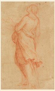 Piirros, Nuori nainen (Pyhä Maria Magdaleena ristin alla), 1550-75.
