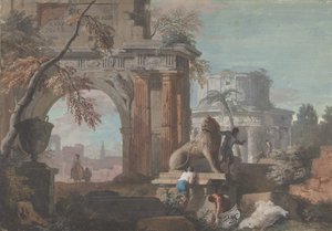 Capriccio roomalaisten raunioiden kanssa, n. 1700-1730.