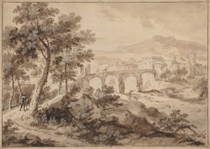 Maisema sillan kanssa, 1700-1729. tekijältä Marco Ricci