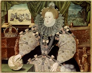 Englannin kuningatar Elisabet I:n muotokuva, joka tunnetaan nimellä Armadan muotokuva, noin 1588 (öljy paneelille).