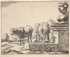 Lampaat, 16 lautasen sarjasta, 1664. tekijältä Marcus de Bye