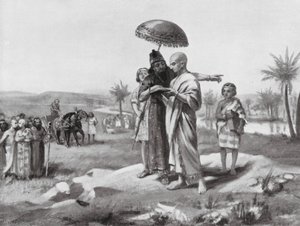 Assyrian ja Babylonian välisen rajan järjestäminen (litografia) tekijältä Margaret (after) Dovaston