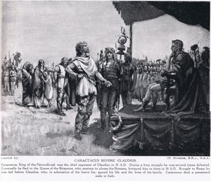 Caractacus ennen Claudiusta, kuvitus teoksesta 