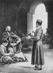Vologeses III valvoo Pehlevi Avestan keräystä, 160 jKr. (litografia) tekijältä Margaret (after) Dovaston