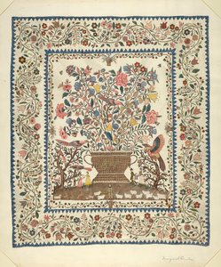 Applikoitu ja kirjailtu päällinen, 19351942.