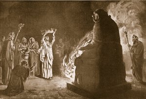 Foinekialainen uhri Molokille, kuvitus teoksesta "Hutchinson