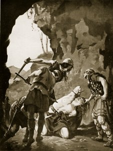 Konstantin II tanskalaisten surmaama, 881 jKr., kuvitus teoksesta 