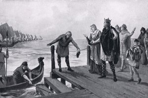Edgar Rauhanturvaaja pitämässä laivastotilaisuutta AD973 tekijältä Margaret Dovaston