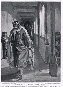 Johanneksen raivo Magna Cartan allekirjoittamisen yhteydessä AD1215 tekijältä Margaret Dovaston