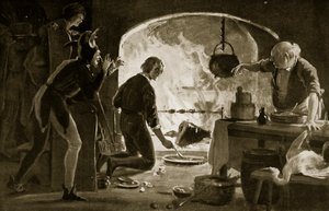 Lambert Simnel keittiössä, kuvitus teoksesta 