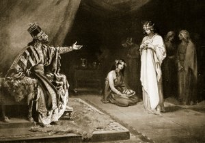 Assyrialaisen prinsessan avioliitto Babylonian kuninkaan Kara-Indashin kanssa, kuvitus Hutchinsonin teoksesta "History of the Nations" (litografia).