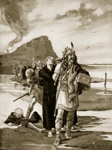 Lindisfarnen ryöstö, kuvitus teoksesta 