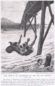 Maxentiuksen tappio Milvian sillalla 312 jKr. tekijältä Margaret Dovaston