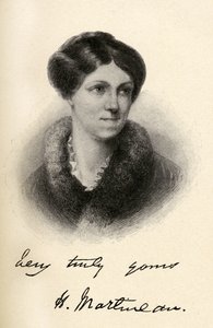 Harriet Martineaun (1802-1876) kuvitus teoksesta "Pienet matkat kuuluisten naisten koteihin", julkaistu 1827 tekijältä Margaret Gillies