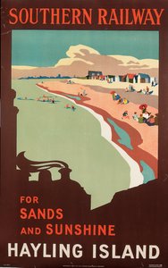 Hayling Island, juliste, joka mainostaa eteläistä rautatietä tekijältä Margaret MacDonald Mackintosh