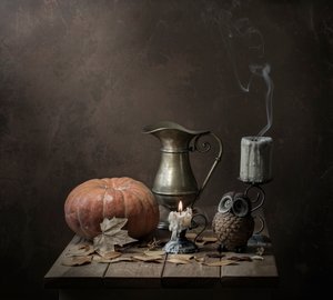 Kurpitsapöllö - asetelma