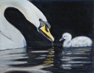 Seuraa äitiä, 2020 (pastelli) tekijältä Margo Starkey