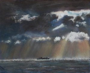 Squalls merellä, 2022 (pastelli) tekijältä Margo Starkey