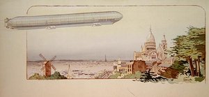 Spiess Zodiac Airship, julkaisija Mabileau, Paris tekijältä Marguerite (fl.1909 14) Montaut