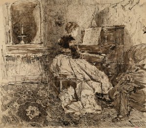 Cecilia de Madrazo soittaa pianoa tekijältä Marià Fortuny Marsal