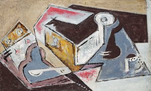 kubistinen kokoonpano; Sävellys Cubiste, n. 1918 (öljy kankaalle)