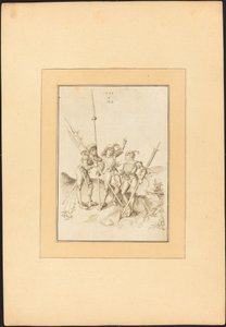 Kolme Lansquenetsia tekijältä Maria Catharina Prestel, after Albrecht Dürer