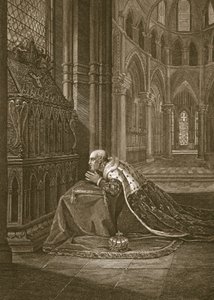 Lewis VII, Ranskan kuningas, ennen Beckettin hautaa, kaivertanut W. Sharp, kuvitus David Humen teoksesta Englannin historia, pub. R. Bowyer, Lontoo, 1812