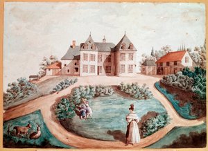 Linna Tourainessa. Kuvitus Balzacin Kieloon. (Piirustus tekijältä Maria du (attr. to) Fresnay