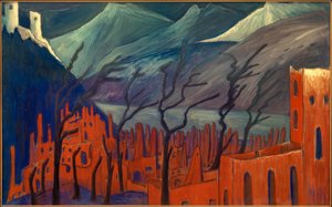 M. v.Werefkin, Rote Stadt / Gemälde, 1909