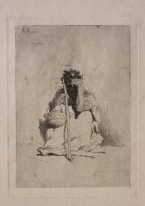 Istuva kerjäläinen. tekijältä Mariano José María Bernardo Fortuny y Carbó