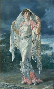 Muotokuva Henriette Fortunysta Pompejin pompejilaisessa asussa