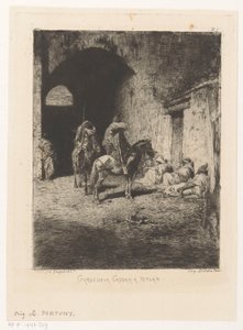 Bewakers van de kasba te Tetouan Casbaha Tetuan Guard (nimi esineessä) tekijältä Mariano José María Bernardo Fortuny y Carbó