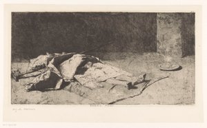 Kabylen ruumis Kabyle mort (otsikko esineessä) tekijältä Mariano José María Bernardo Fortuny y Carbó