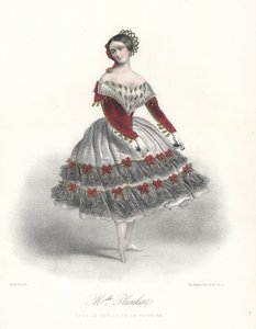 Belgialainen balettitanssija Adeline Plunkett elokuvassa La Manola de la Favorite, c1860 (värilitho)