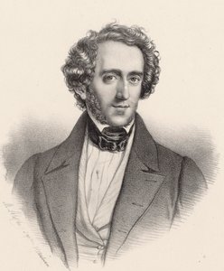 Pianisti ja säveltäjä Felix Mendelssohn Bartholdyn muotokuva 1809-1847.