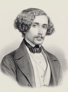 Pianisti ja säveltäjä Julius Schulhoffin muotokuva 1825-1898, 1850.