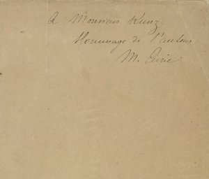 Monsieur Kunzille kunnianosoitus kirjoittajalta M. Curie. tekijältä Marie Curie