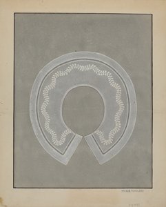 Brodeerattu pellavakaulus, n. 1936. tekijältä Marie Famularo