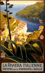 La Riviera Italienne -matkajuliste, n. 1920 (litho)