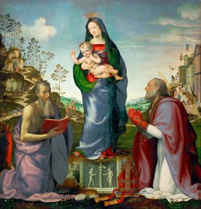 Madonna ja lapsi pyhien Jaakobin ja Zenobiuksen kanssa, 1506 tekijältä Mariotto Albertinelli
