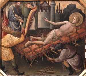 Pyhän Laurentiuksen marttyyrikuolema (tempera paneelissa)
