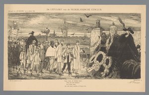 Hollantilaisen Etching Clubin hautajaiset (otsikko esineessä)