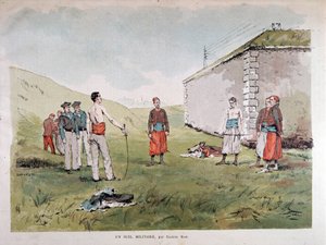 Sotilaallinen kaksintaistelu - akvarelli Marius Roy, Musee Carnavalet tekijältä Marius Roy