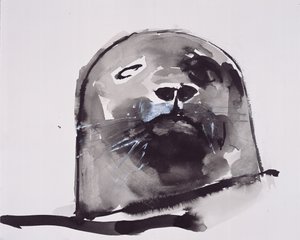 Satamahylje, West Cove (tussi ja guassi paperille) tekijältä Mark Adlington
