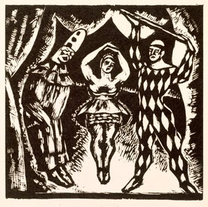 Harlekinadi, Roger Fryn puupiirros tekijältä Mark Gertler