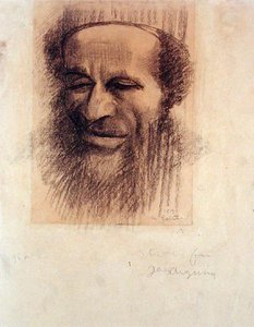 Rabbin pää, n. 1910 (liitu kiillotuspaperille) tekijältä Mark Gertler