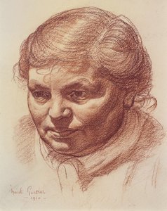 Taiteilijan äidin pää, 1910 (sanguine paperille). tekijältä Mark Gertler